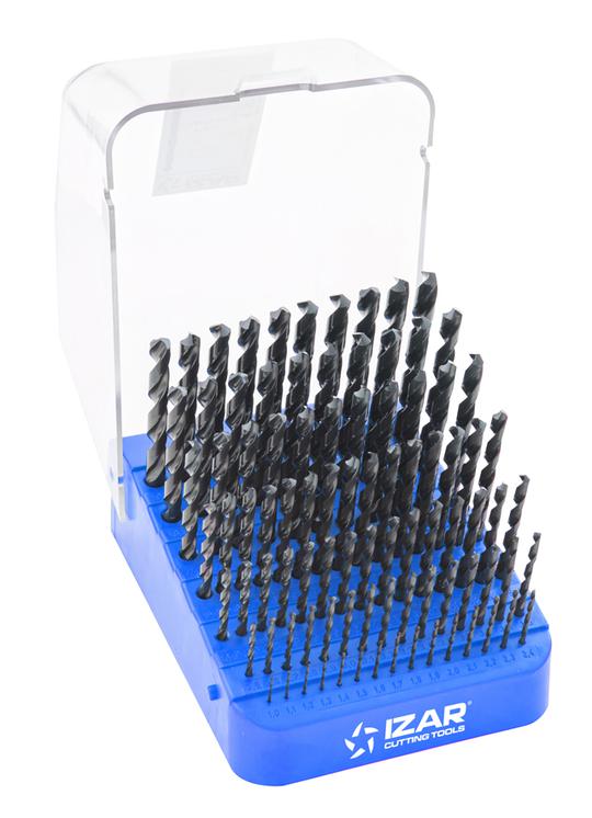 DRILL SET 1-10x0.1mm STEPS 91pc IZAR